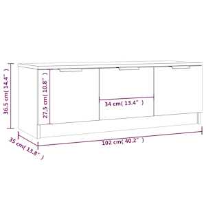 TV skříňka bílá 102 x 35 x 36,5 cm kompozitní dřevo - obrázek 10