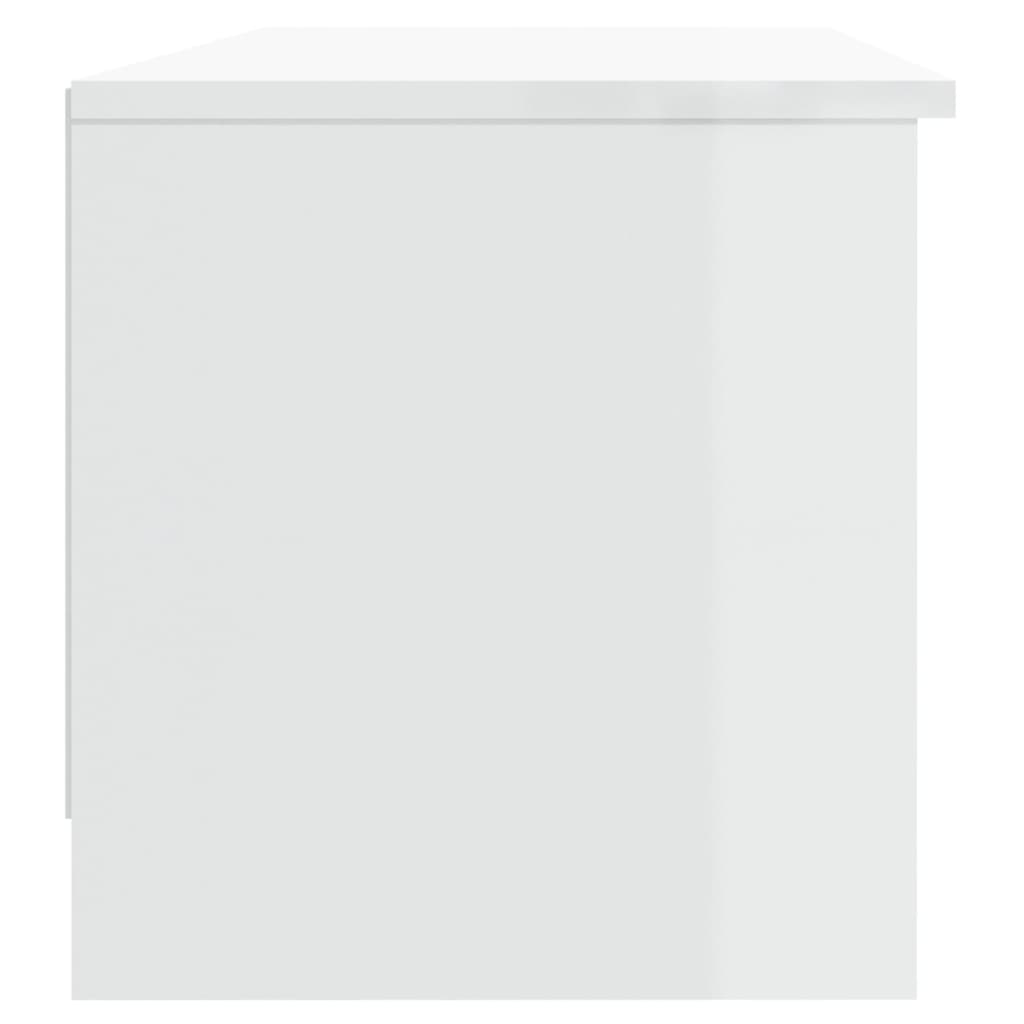 Meuble TV Blanc brillant 102×35,5×36,5 cm Bois d’ingénierie | meublestv.fr 8