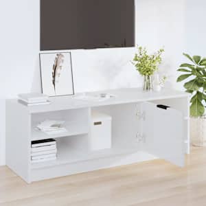 TV skříňka lesklá bílá 102 x 35,5 x 36,5 cm kompozitní dřevo - obrázek 3