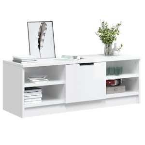 TV skříňka lesklá bílá 102 x 35,5 x 36,5 cm kompozitní dřevo - obrázek 4
