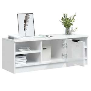 TV skříňka lesklá bílá 102 x 35,5 x 36,5 cm kompozitní dřevo - obrázek 5