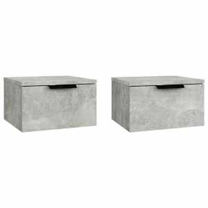 Nástěnné noční stolky 2 ks betonově šedé 34 x 30 x 20 cm - obrázek 2