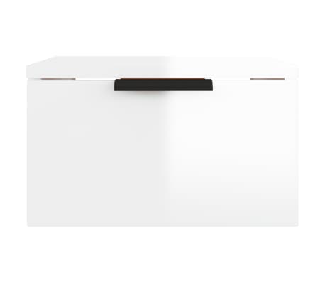 vidaXL Nachtkastje wandgemonteerd 34x30x20 cm hoogglans wit