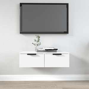 Stenska omarica bela 68x30x20 cm konstruiran les