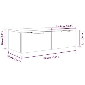Nástěnná skříňka betonově šedá 68 x 30 x 20 cm kompozitní dřevo - obrázek 10