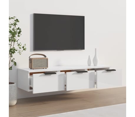 vidaXL Dulap de perete, alb extralucios, 102x30x20 cm, lemn compozit