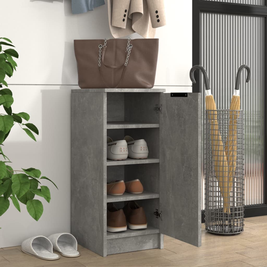 vidaXL Botník betónovo sivý 30x35x70 cm spracované drevo