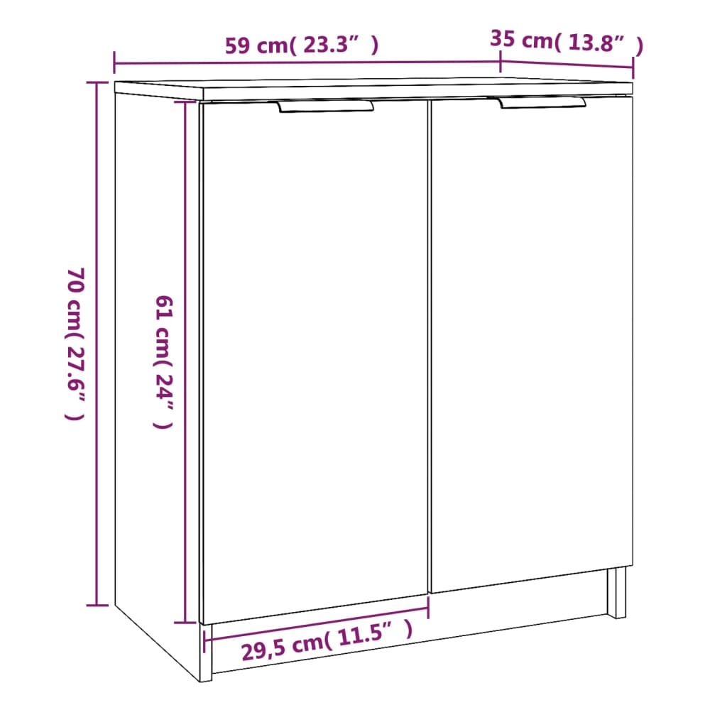 Szafka na buty drewnopochodna 59x35x70cm, szarość betonu