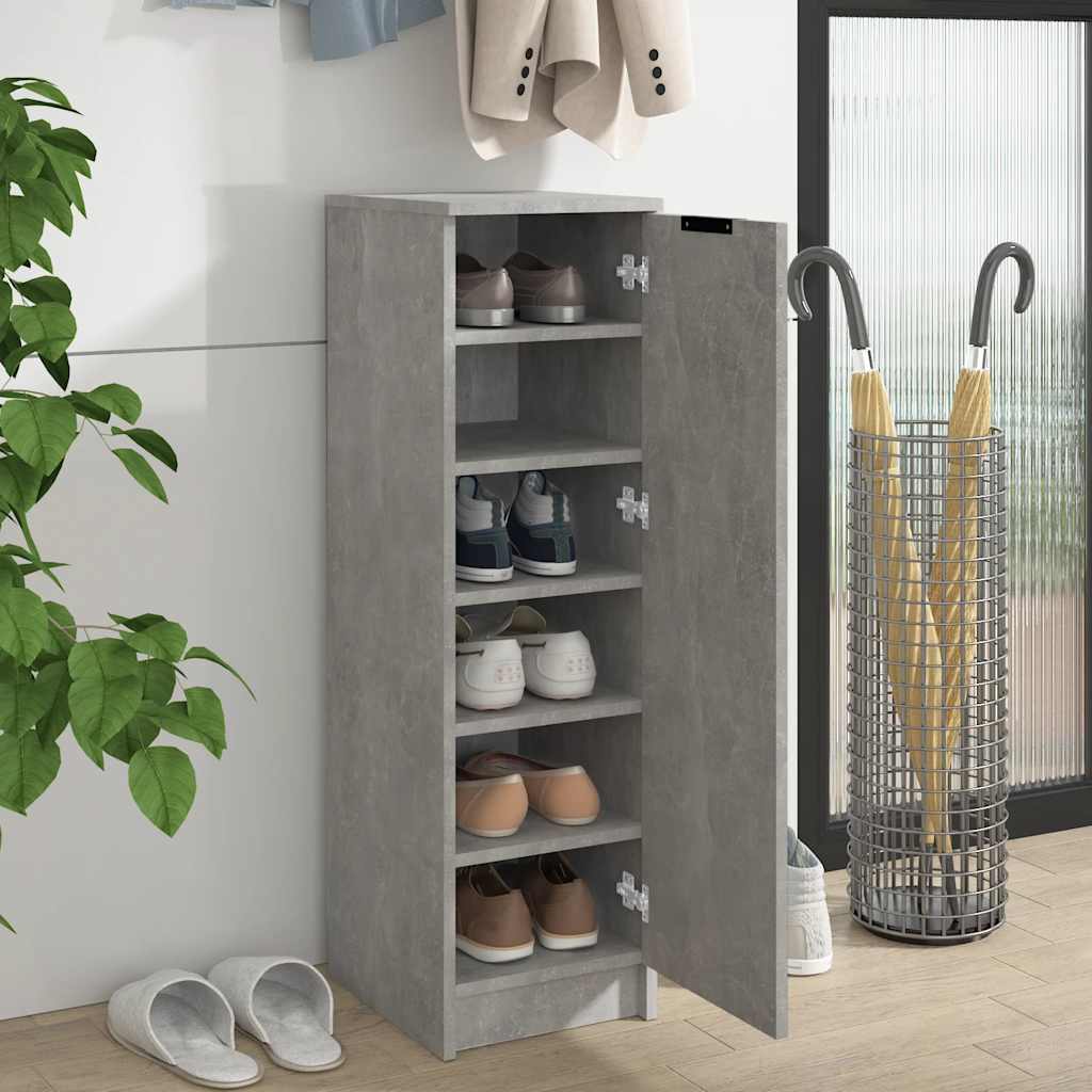vidaXL Botník betónovo sivý 30x35x70 cm spracované drevo