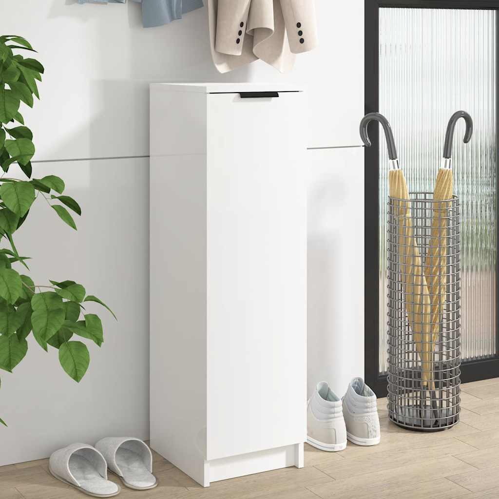 vidaXL Pantofar, alb extralucios, 30x35x100 cm, lemn compozit