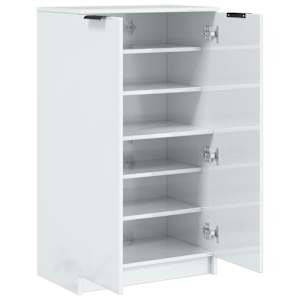 Botník bílý s vysokým leskem 59 x 35 x 100,5 cm kompozitní dřevo - obrázek 7