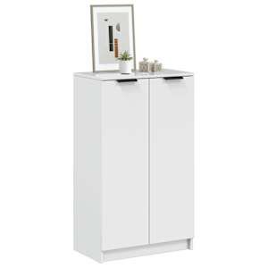 Botník bílý s vysokým leskem 59 x 35 x 100,5 cm kompozitní dřevo - obrázek 1