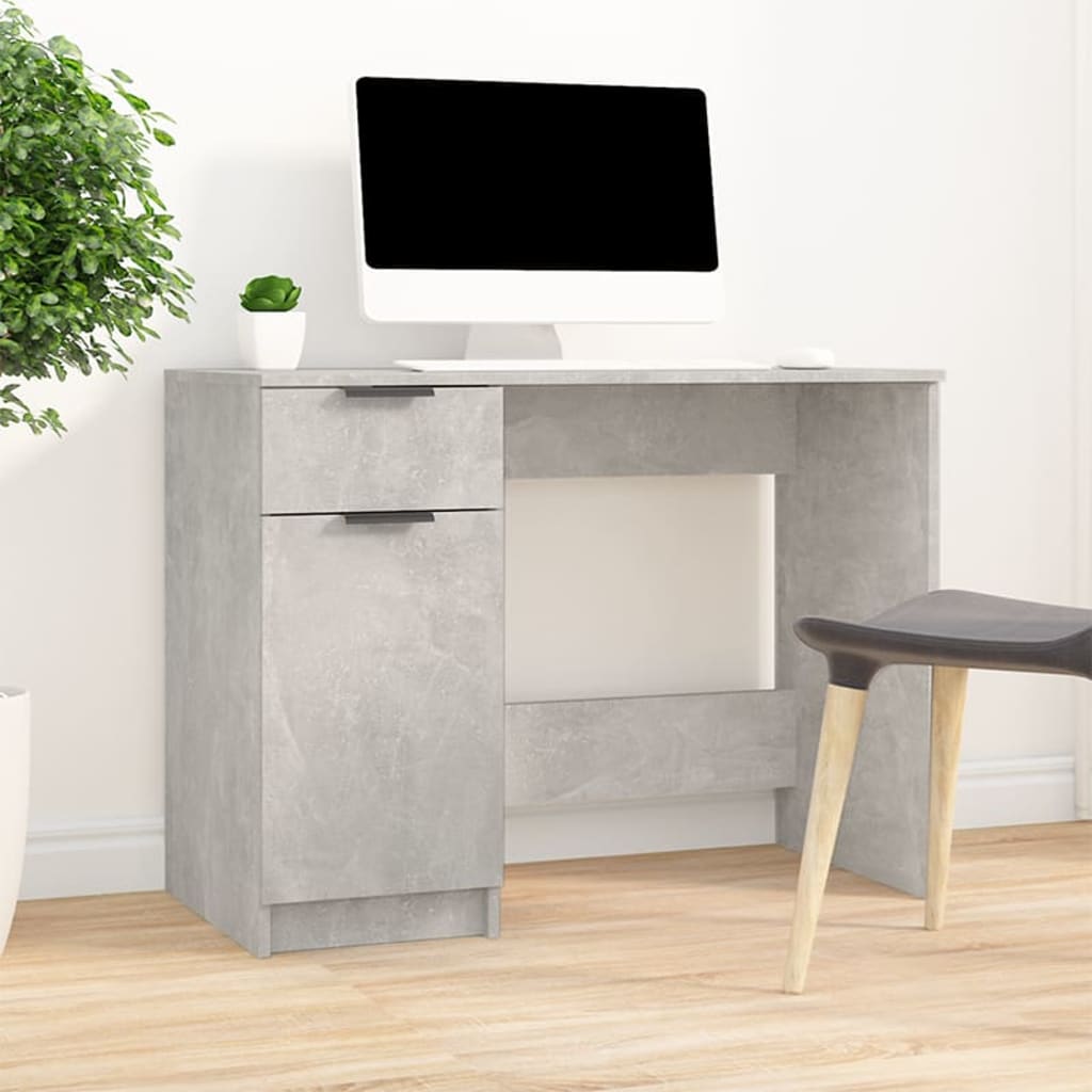 vidaXL skrivebord 100x50x75 cm konstrueret træ betongrå