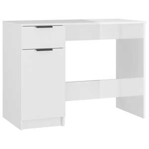 Psací stůl bílý s vysokým leskem 100x50x75 cm kompozitní dřevo - obrázek 2
