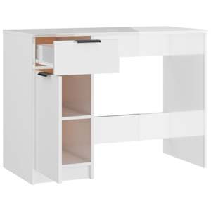 Psací stůl bílý s vysokým leskem 100x50x75 cm kompozitní dřevo - obrázek 6