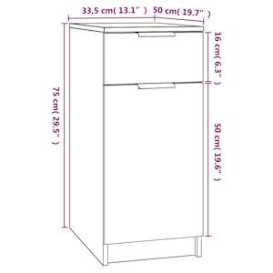 Skříňka k psacímu stolu betonově šedá 33,5x50x75 cm kompozit - obrázek 9