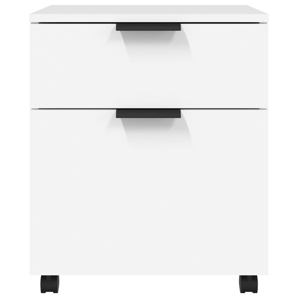 vidaXL fehér szerelt fa mobil iratszekrény kerekekkel 45 x 38 x 45 cm