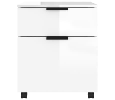 vidaXL Dokumentų spintelė su ratukais, balta, 45x38x54cm, mediena