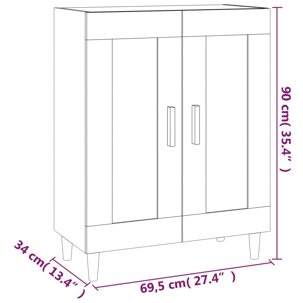 Příborník dub sonoma 69,5 x 34 x 90 cm kompozitní dřevo