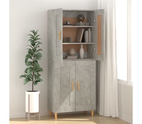 vidaXL &Scaron;oninė spintelė, betono pilka, 69,5x34x90cm, apdirbta mediena