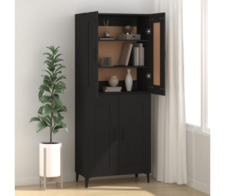 vidaXL Buffet Noir 69,5x34x90 cm Bois d'ing&eacute;nierie