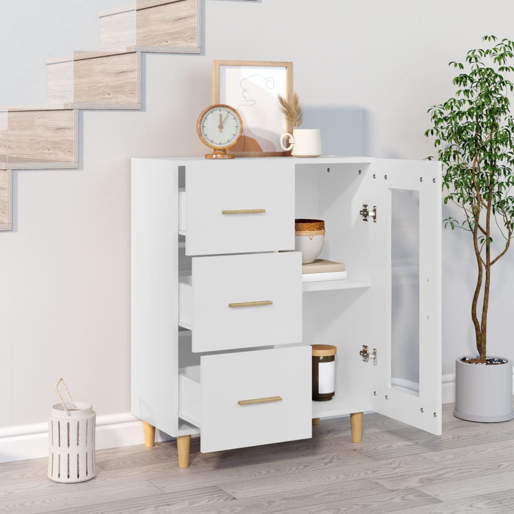vidaXL Dressoir 69,5x34x90 cm bewerkt hout wit afbeelding