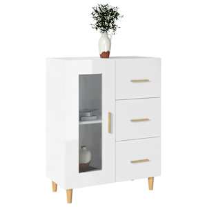 Příborník bílý s vysokým leskem 69,5x34x90 cm kompozitní dřevo - obrázek 4