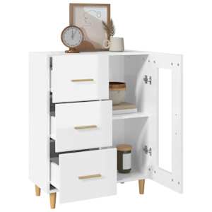 Příborník bílý s vysokým leskem 69,5x34x90 cm kompozitní dřevo - obrázek 5