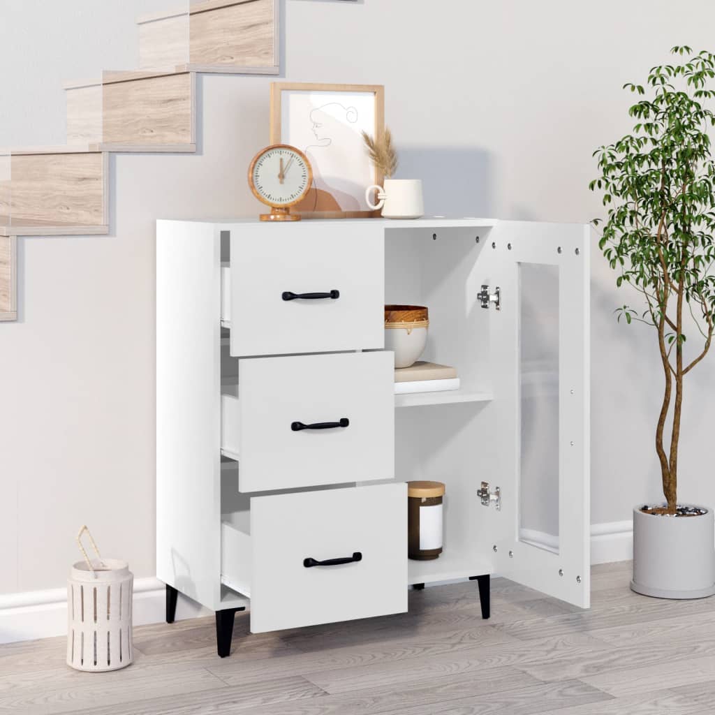 vidaXL Dressoir 69,5x34x90 cm bewerkt hout wit