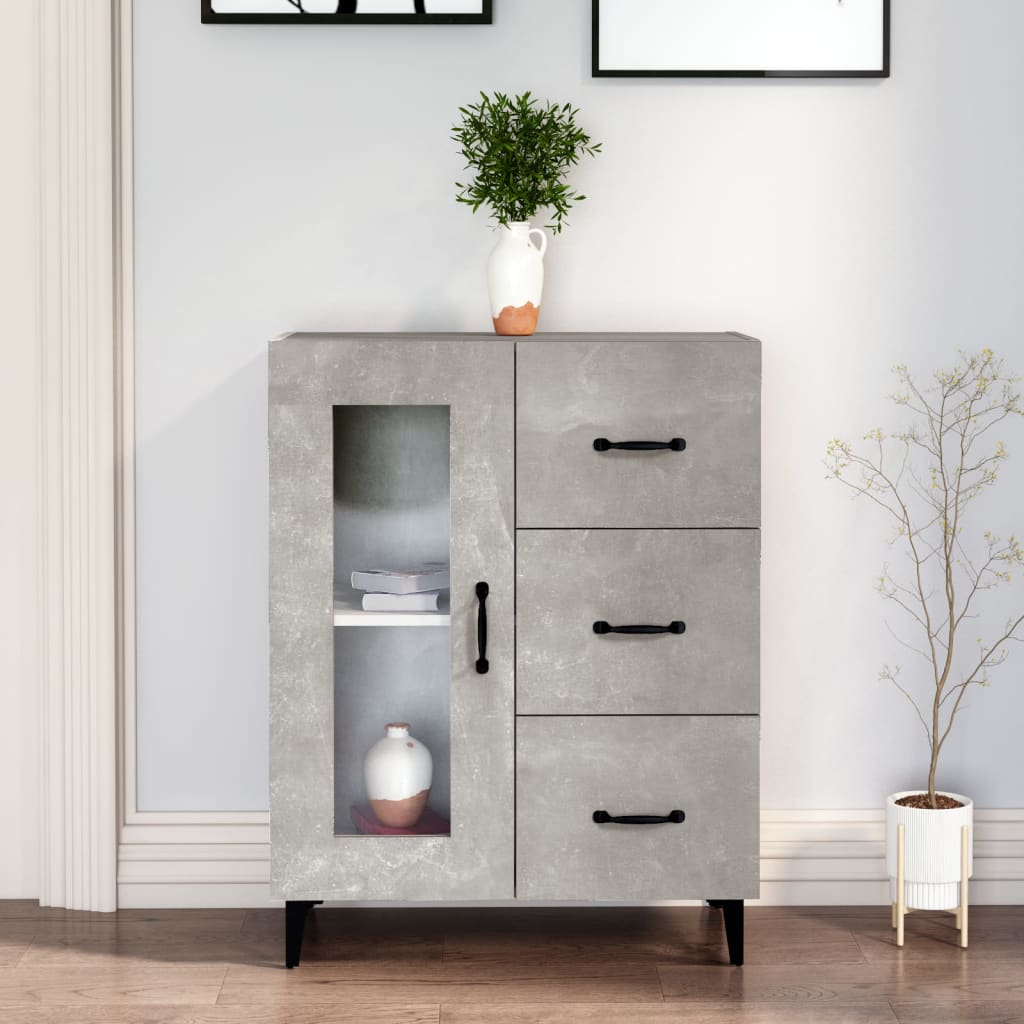 vidaXL Szafka, szaro betonu, 69,5x34x90 cm, materia drewnopochodny