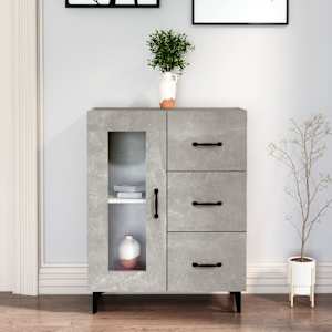 Komoda betonsko siva 69,5x34x90 cm inženirski les