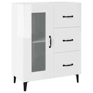 Příborník bílý s vysokým leskem 69,5x34x90 cm kompozitní dřevo - obrázek 2