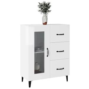 Příborník bílý s vysokým leskem 69,5x34x90 cm kompozitní dřevo - obrázek 4