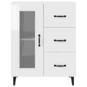 Příborník bílý s vysokým leskem 69,5x34x90 cm kompozitní dřevo - obrázek 6