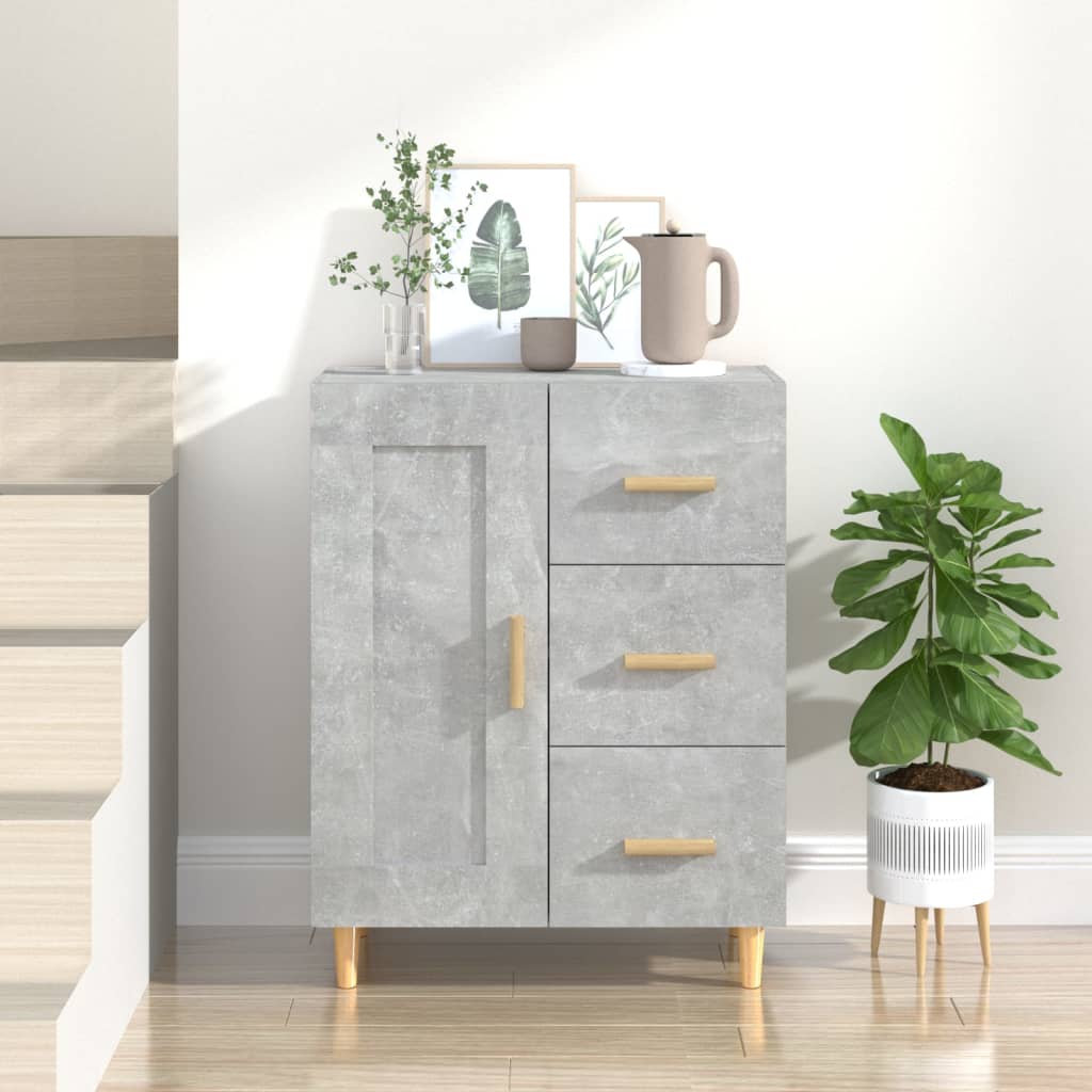 vidaXL Dulap, gri beton, 69,5x34x90 cm, lemn compozit