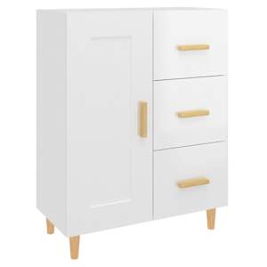 Příborník bílý s vysokým leskem 69,5x34x90 cm kompozitní dřevo - obrázek 2