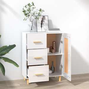 Příborník bílý s vysokým leskem 69,5x34x90 cm kompozitní dřevo - obrázek 3