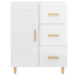 Příborník bílý s vysokým leskem 69,5x34x90 cm kompozitní dřevo - obrázek 7
