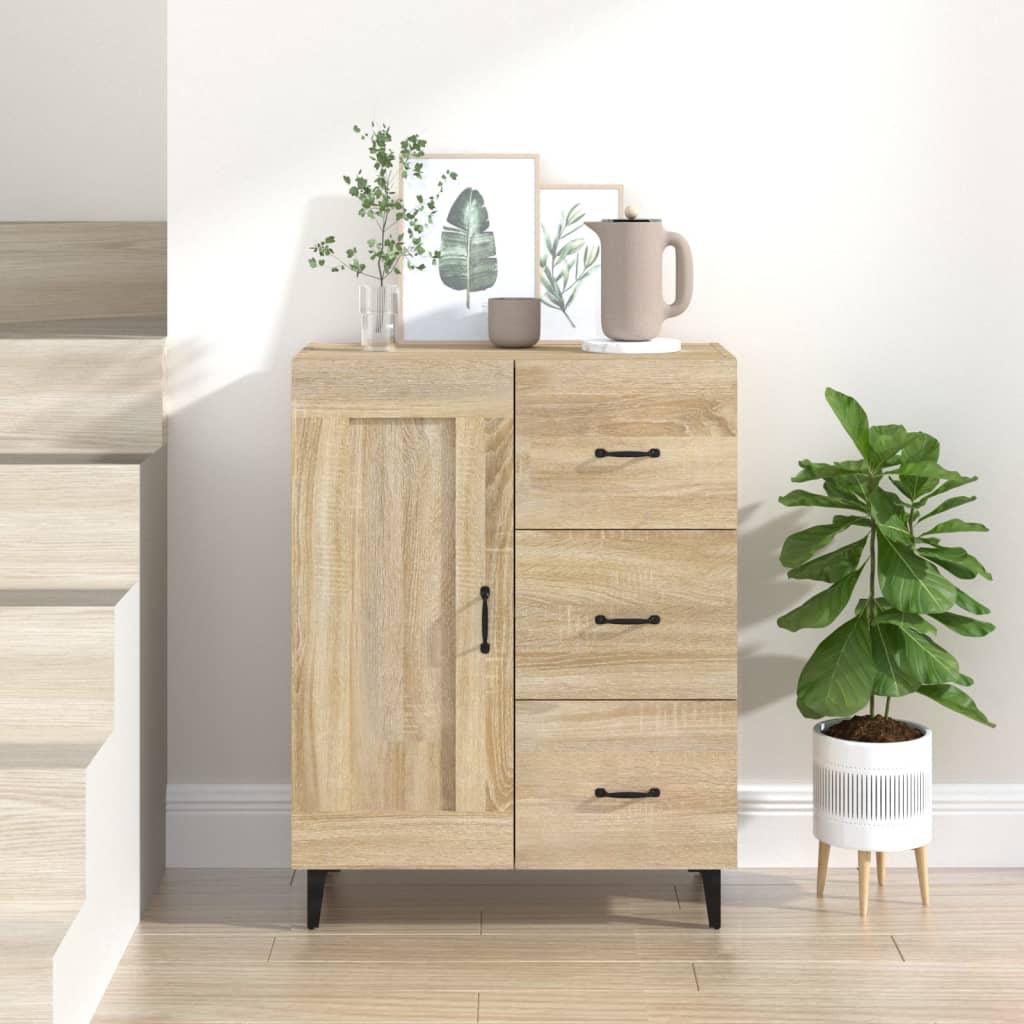 vidaXL Komoda, dąb sonoma, 69,5x34x90 cm, materiał drewnopochodny