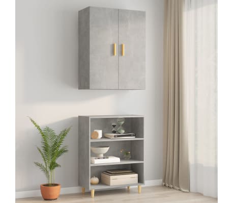 vidaXL seinakapp, betoonhall, 69,5 x 34 x 90 cm