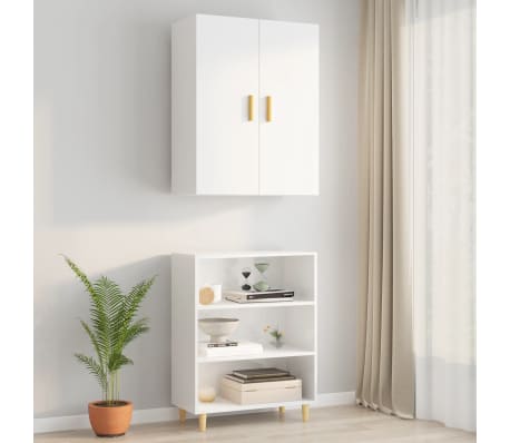 vidaXL Hanging Wall Cabinet High Gloss White 69.5x34x90 cm