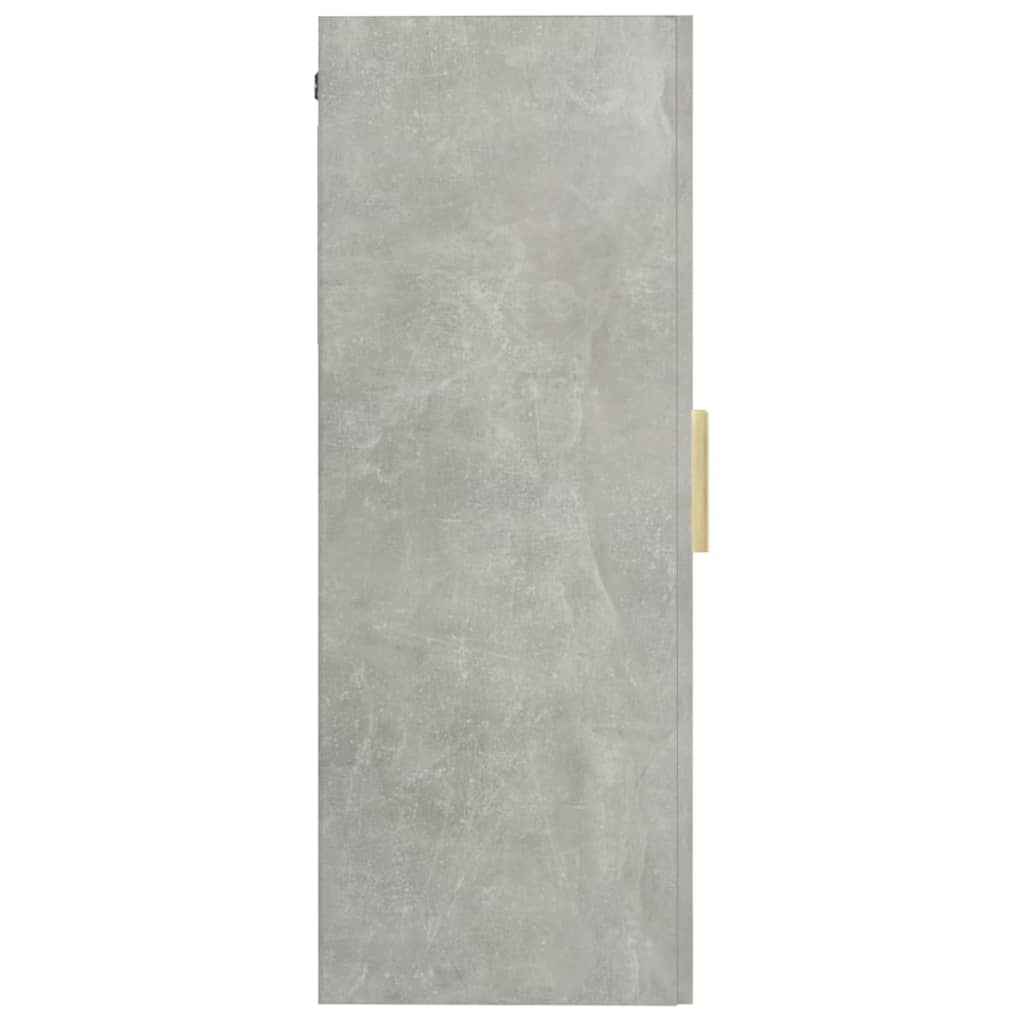 Dulap de perete suspendat, gri beton, 69,5x34x90 cm