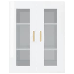 vidaXL H&auml;ngeschrank Hochglanz-Wei&szlig; 69,5x34x90 cm