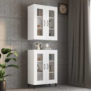 Viseča stenska omarica bela 69,5x34x90 cm