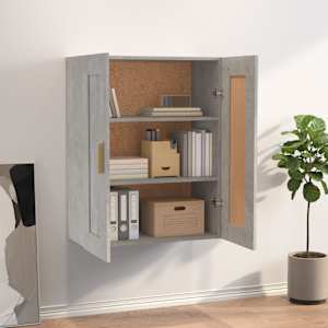 vidaXL Wall Cabinet Concrete Grey 69.5x32.5x90 cm Engineered Wood