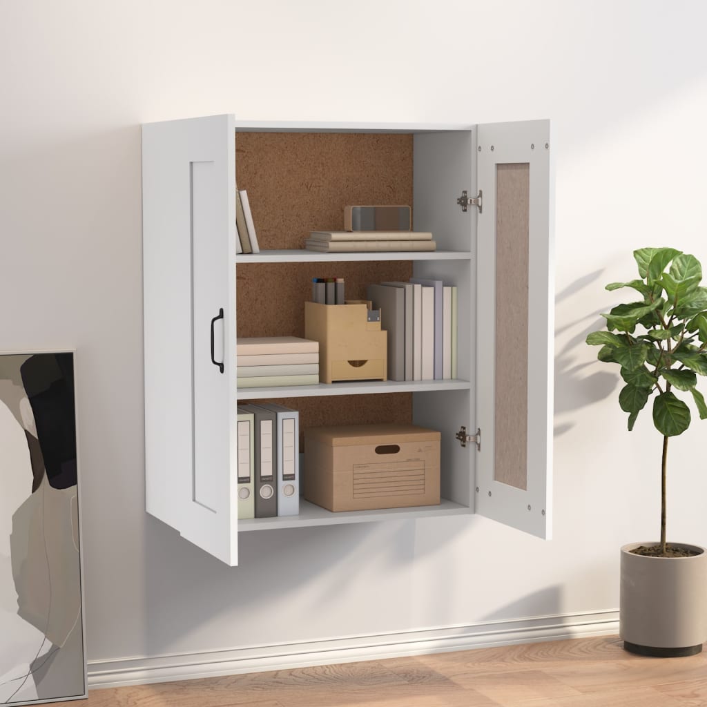 vidaXL Hanging Wall Cabinet White 69.5x32.5x90 cm