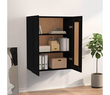vidaXL Armario colgante de pared negro 69,5x32,5x90 cm