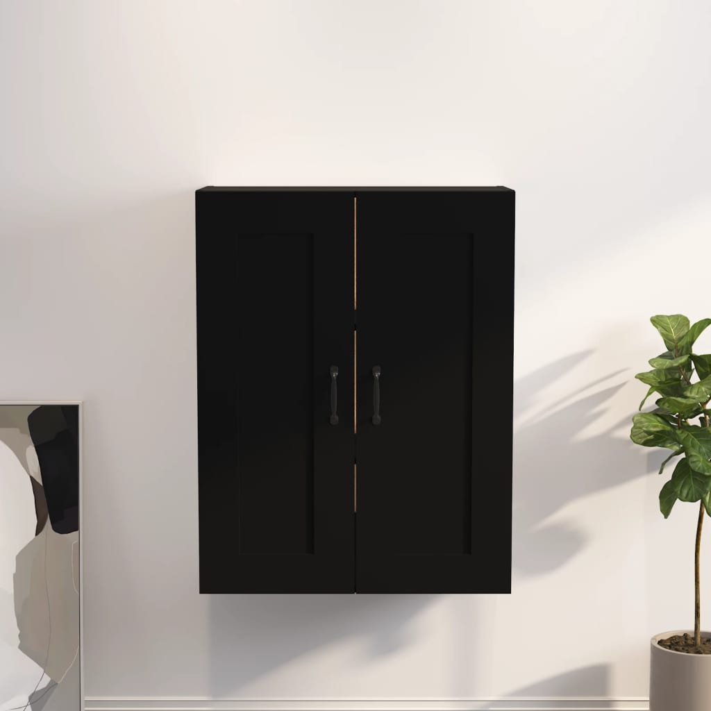 vidaXL Hängeschrank Schwarz 69,5x32,5x90 cm