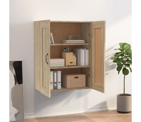 vidaXL Hengende veggskap sonoma eik 69,5x32,5x90 cm