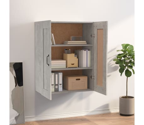 vidaXL Hengende veggskap betonggr&aring; 69,5x32,5x90 cm